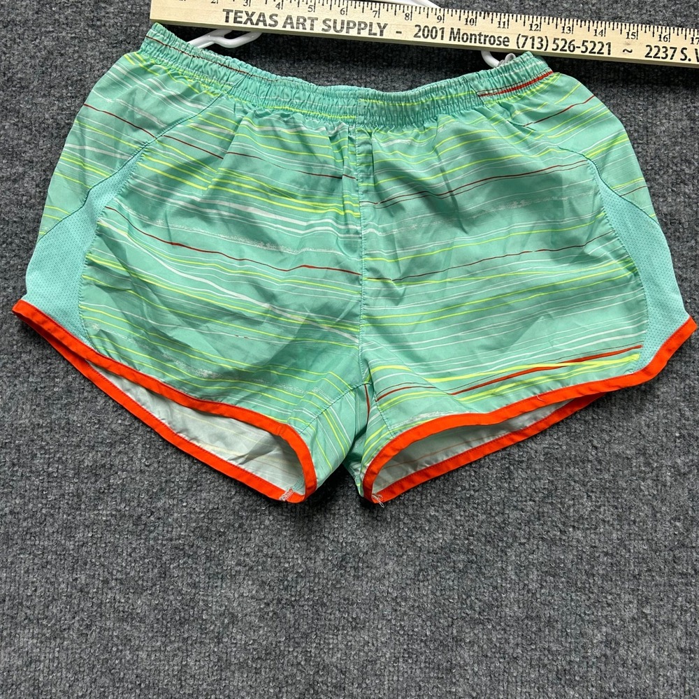 Unknown Shorts Womens Size S Teal Orange Striped Athletic Running Mesh Gym